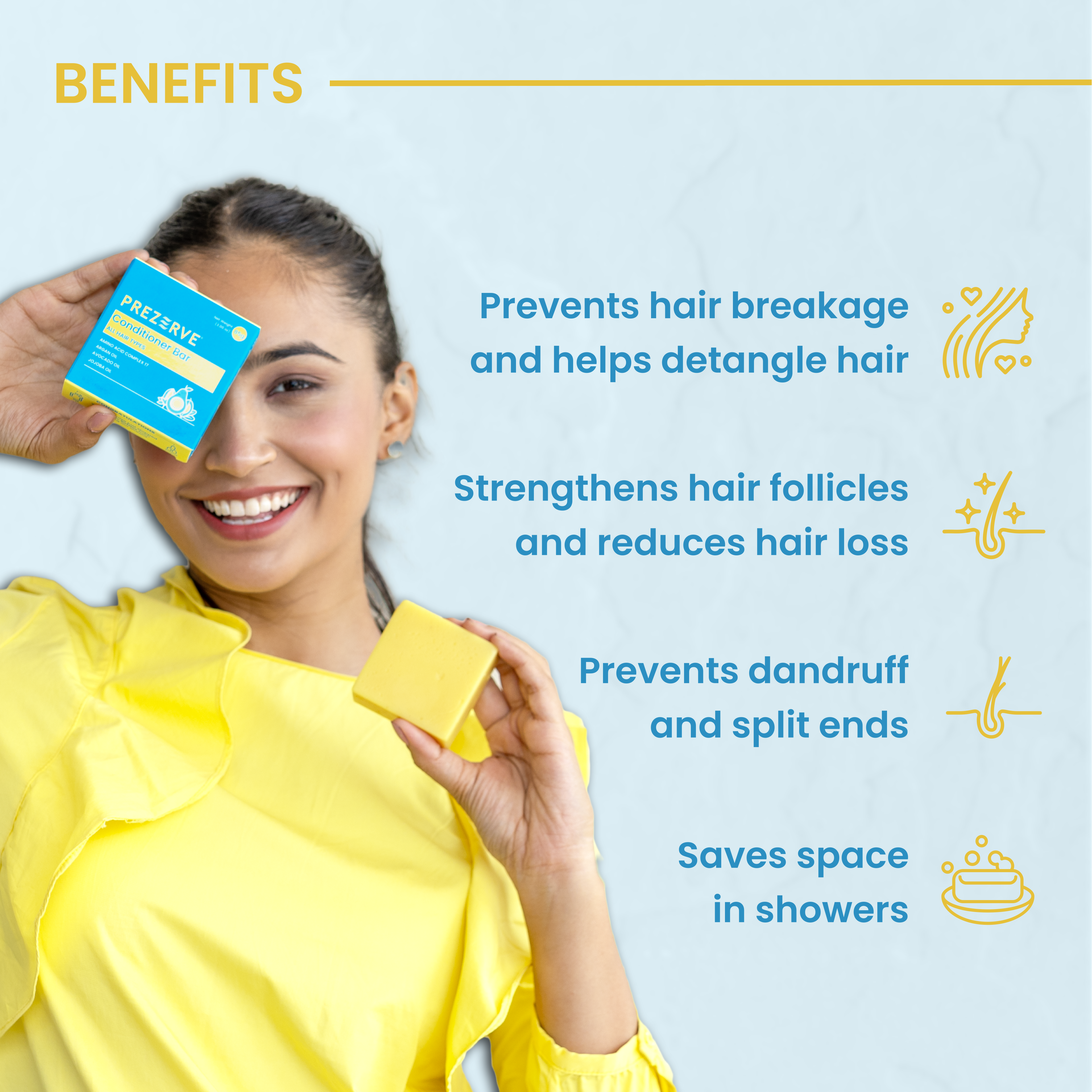 Prezerve Bestselling Conditioner Bar with Hair Proteins and Argan Oil